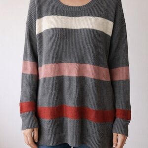 Pink Rose Multicolor Striped Sweater